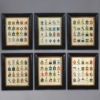 Set of six 19th century hand coloured heraldic engravings depicting the arms of esquires and gentlemen of england