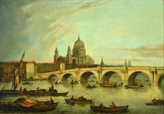 London views - old london bridge looking towards monument and blackfriars looking towards st. Pauls