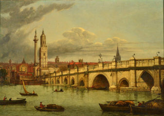 London views - old london bridge looking towards monument and blackfriars looking towards st. Pauls