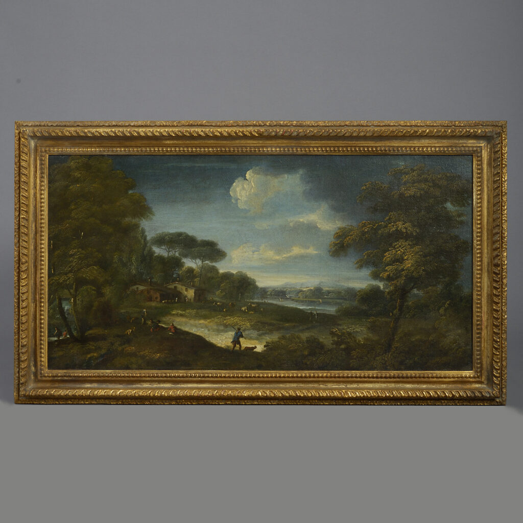 Follower Of Salvator Rosa An Extensive Pastoral Landscape With Lake