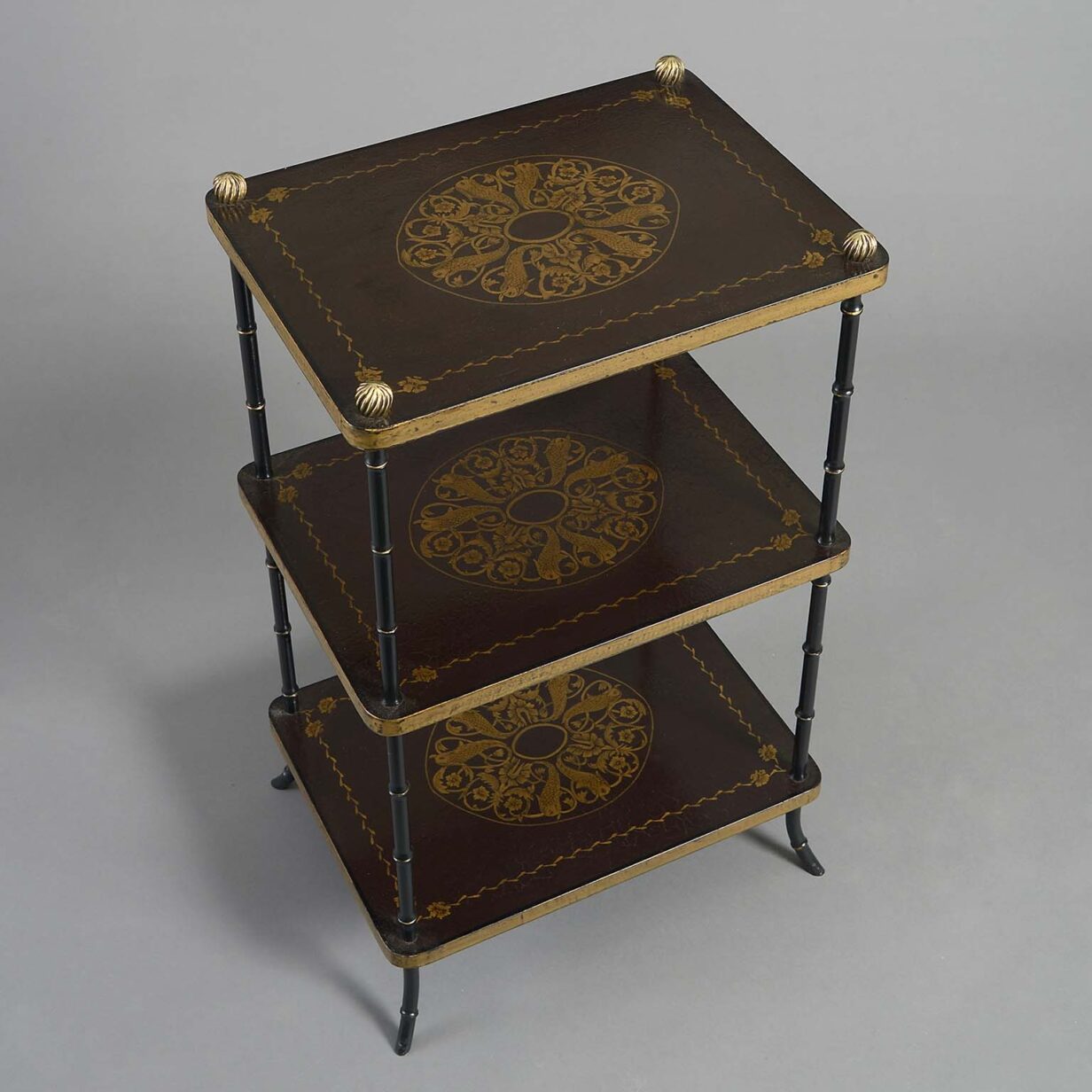 19th century decorated three tier etagere