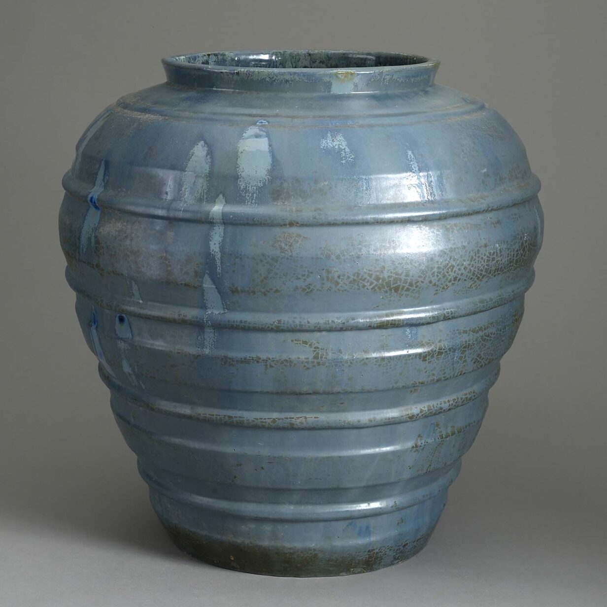 Large blue glazed chinese ceramic vase