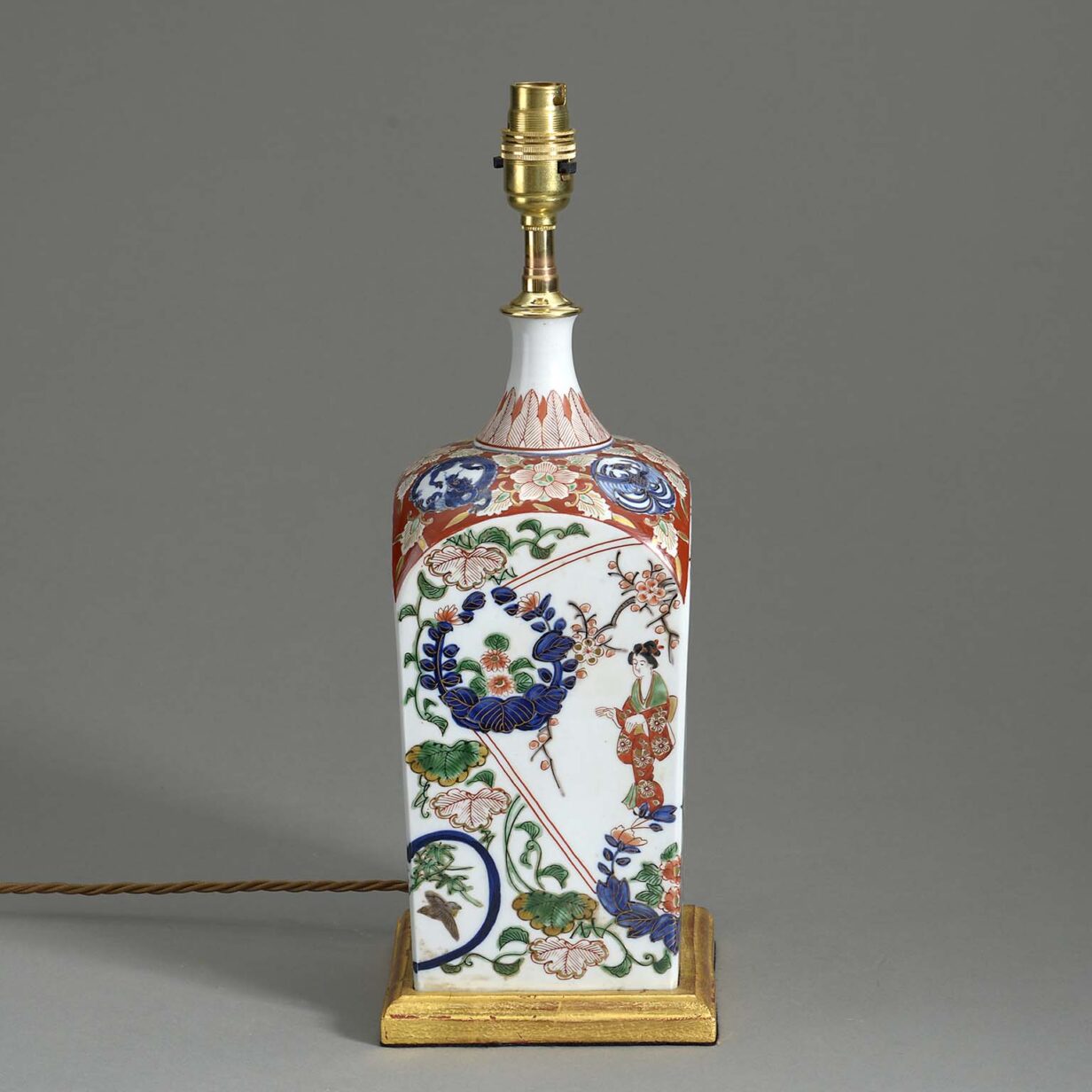 Antique imari porcelain vase lamp