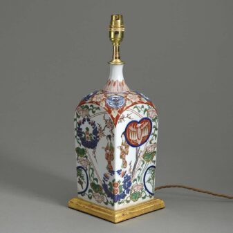 Late 19th century meiji period imari porcelain vase lamp