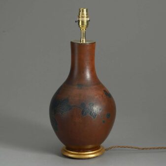 19th century meiji period lacquer vase lamp