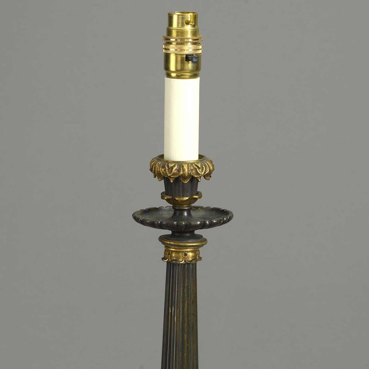 Antique bronze candlestick lamp