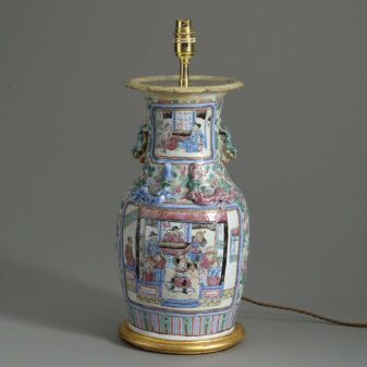 Antique chinese export vase lamp