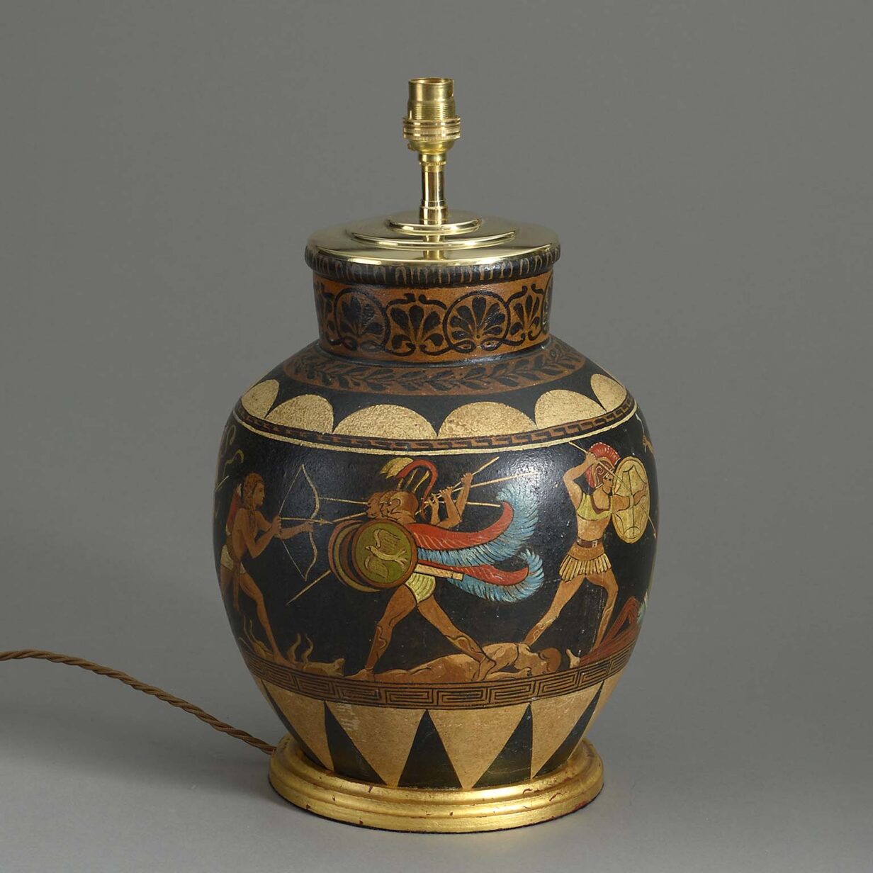 Antique etruscan vase lamp