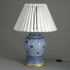Antique blue and white glazed chinese export vase lamp