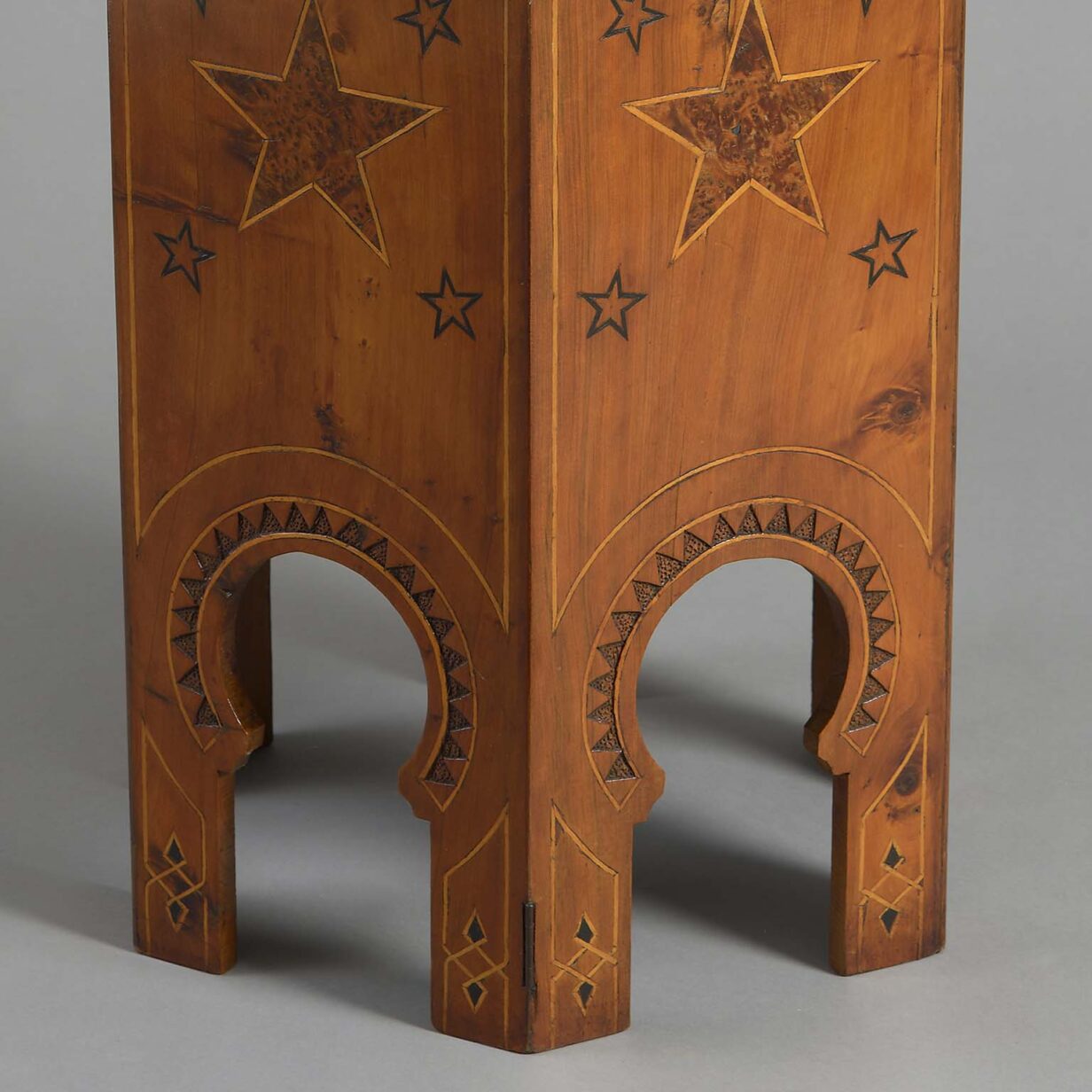 19th century inlaid yew wood low table