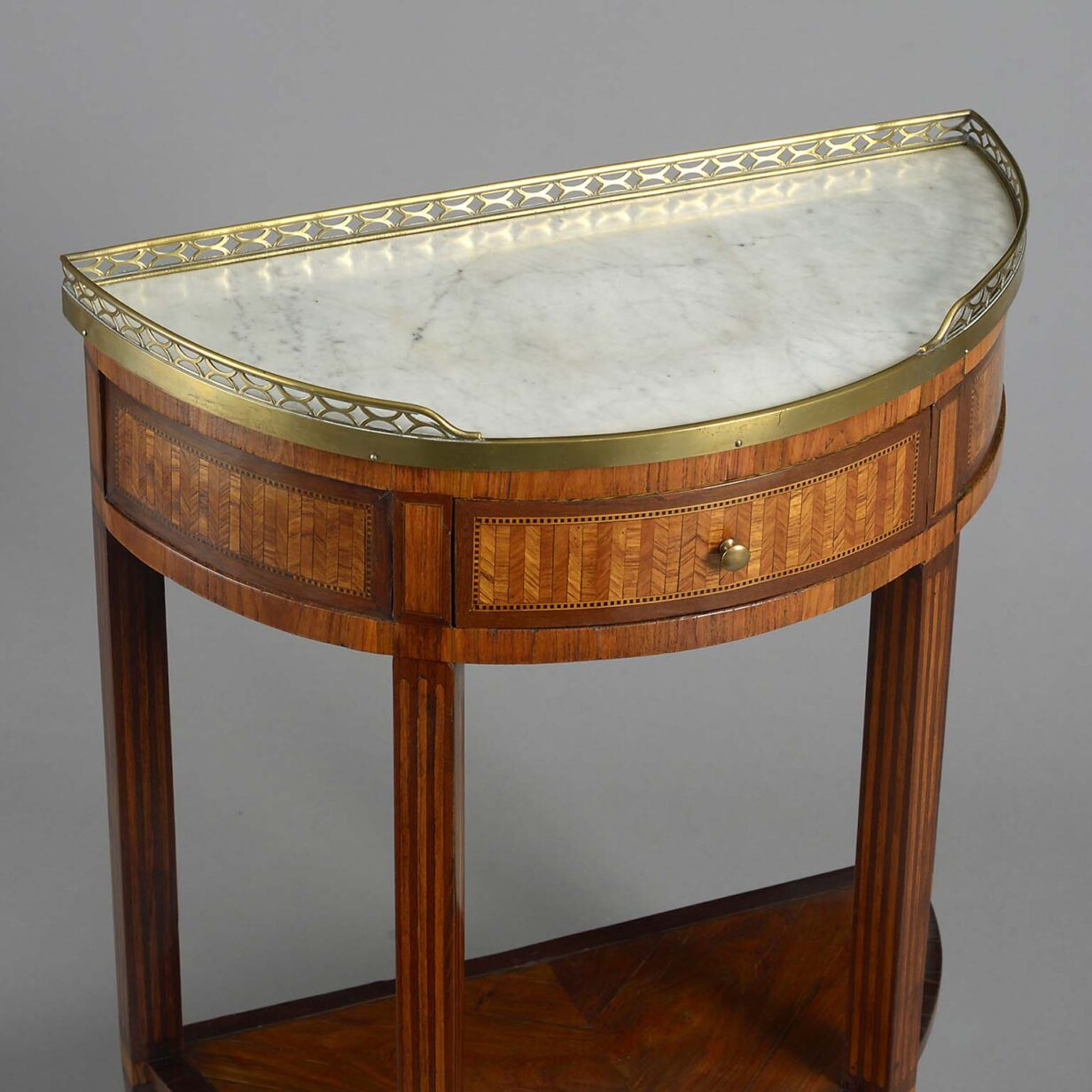 Pair of mid-19th century napoleon iii period demi-lune console tables