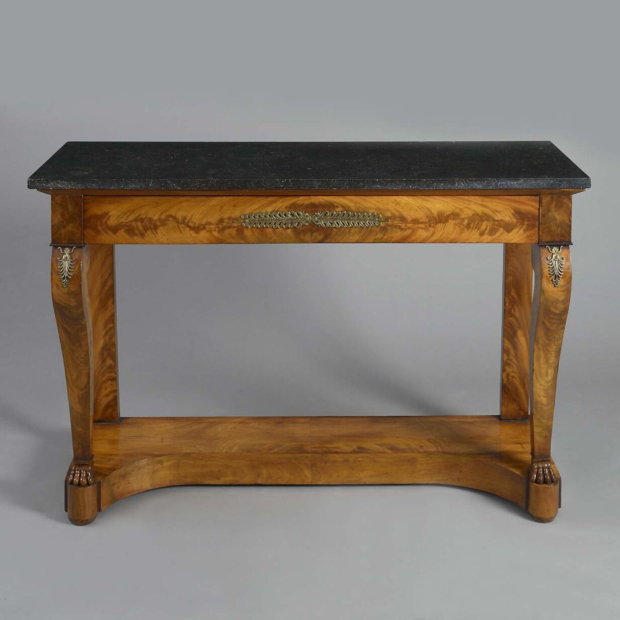 Antique empire period mahogany console table