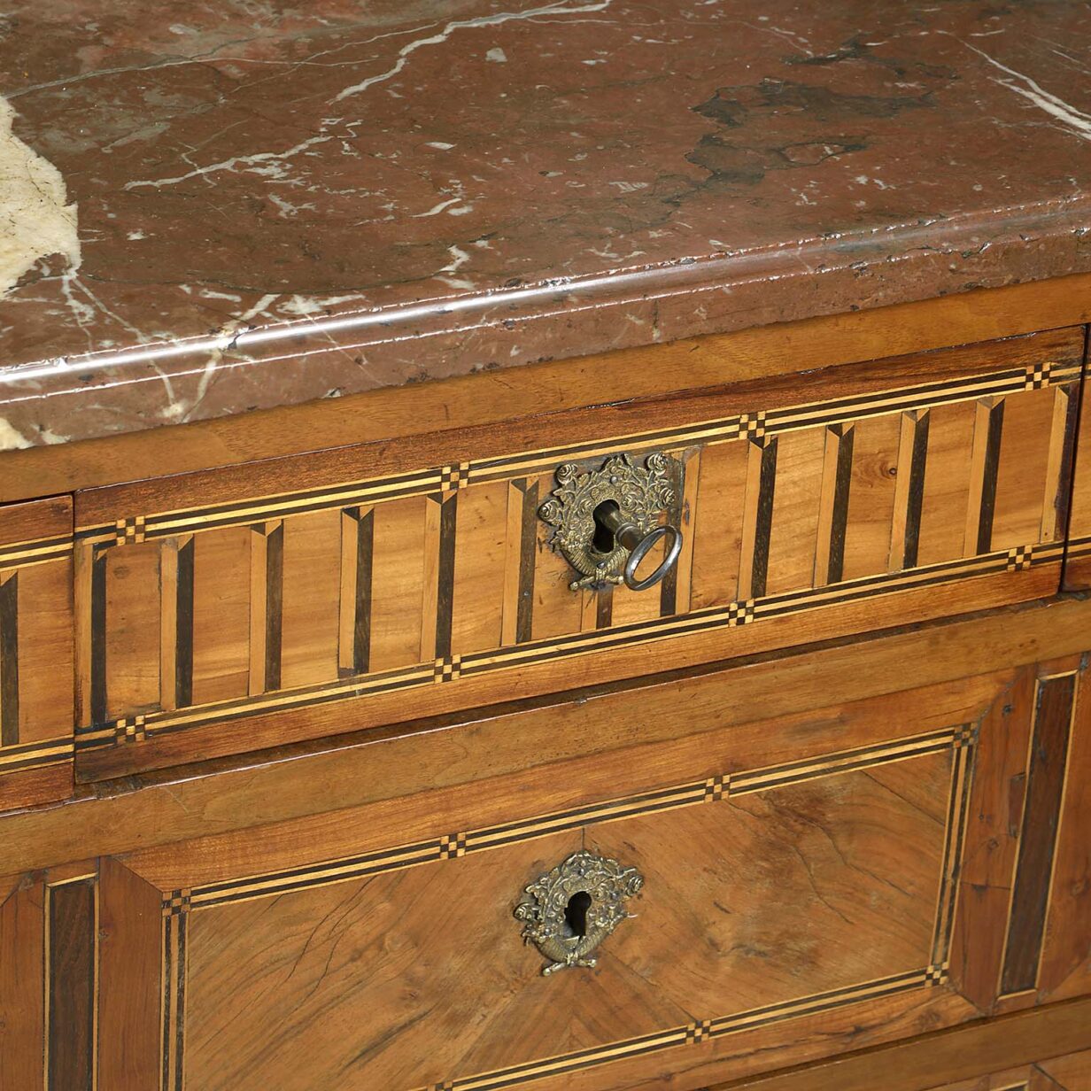 Late 18th century louis xvi period parquetry commode