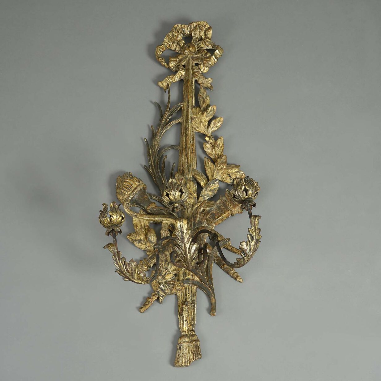 Pair of 19th century giltwood wall appliques