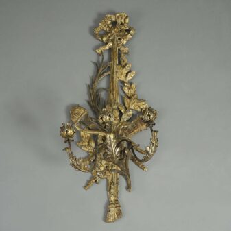 Pair of 19th century giltwood wall appliques