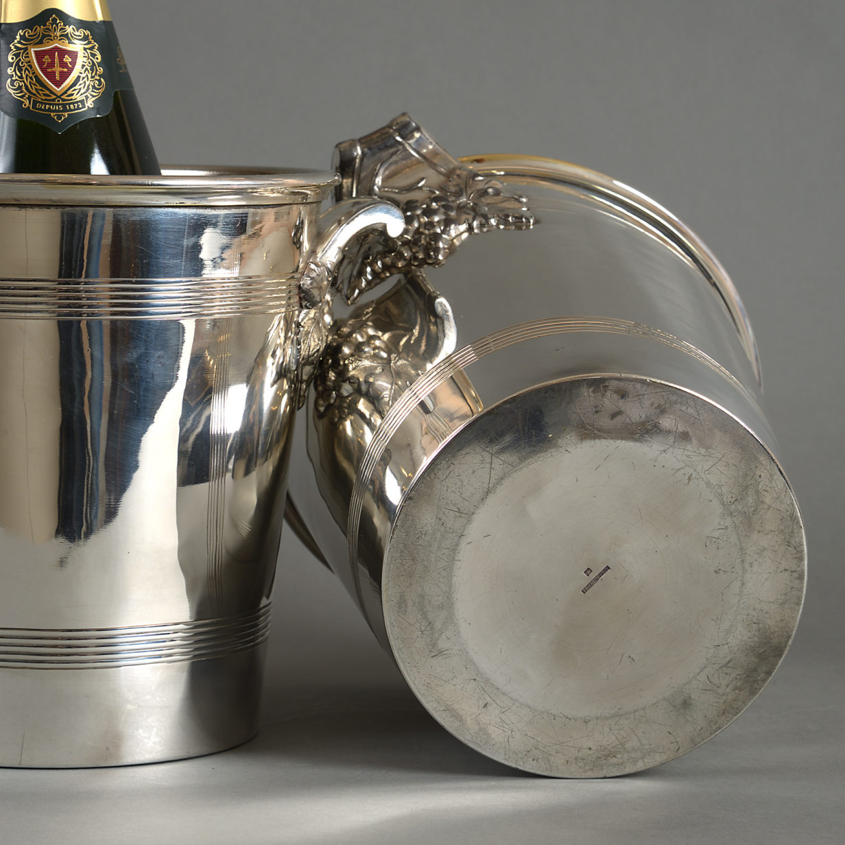 Pair of early 20th century silver-plated champagne wine coolers