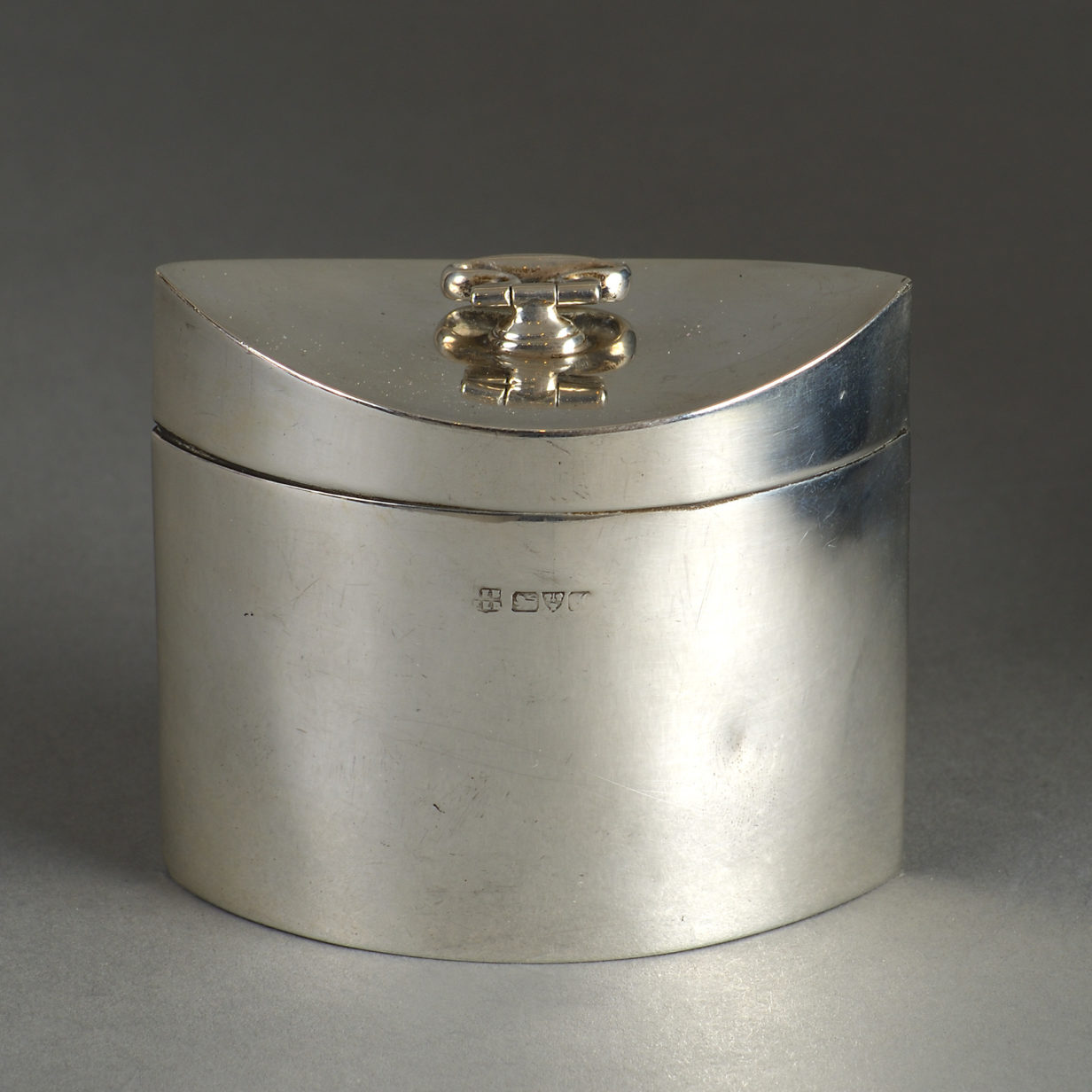 19th century silver tea caddy in the george iii manner