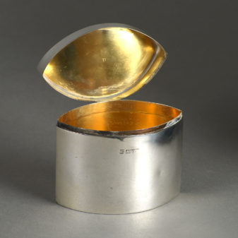 19th century silver tea caddy in the george iii manner