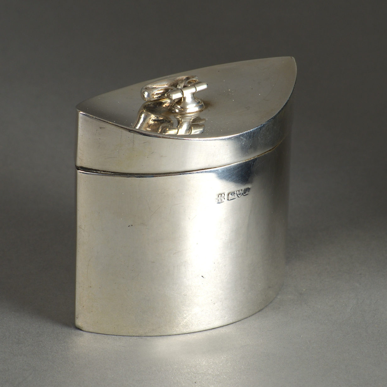 19th century silver tea caddy in the george iii manner