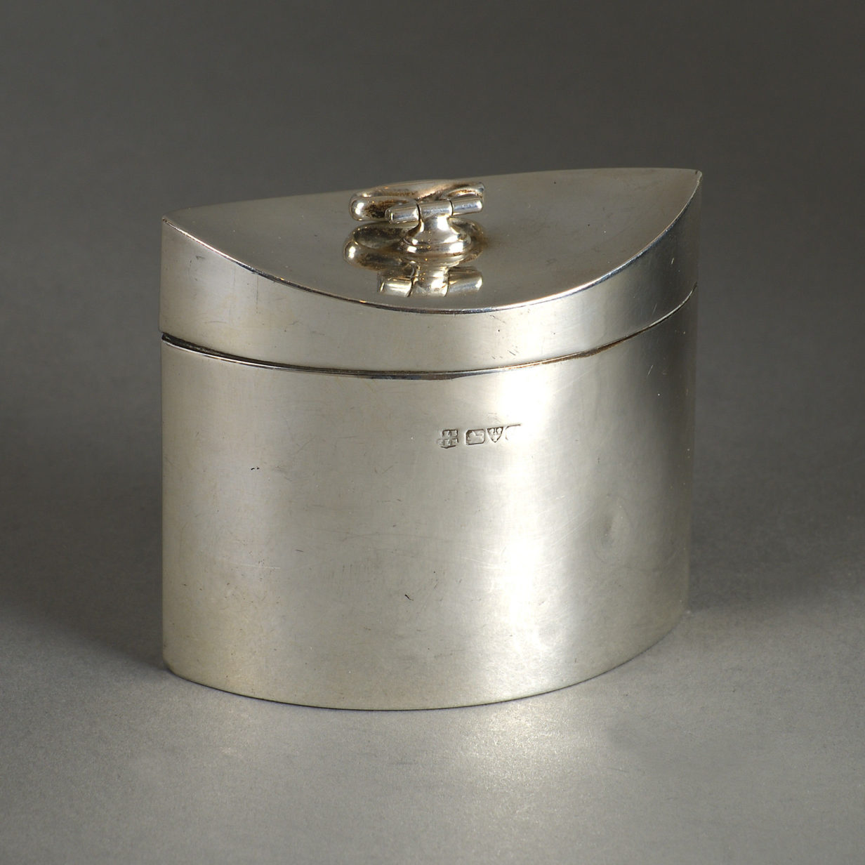 19th century silver tea caddy in the george iii manner