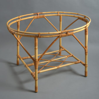 19th century gustavian tole tray on a bamboo stand