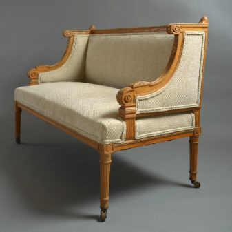 19th century louis xvi style carved beechwood canapé or sofa