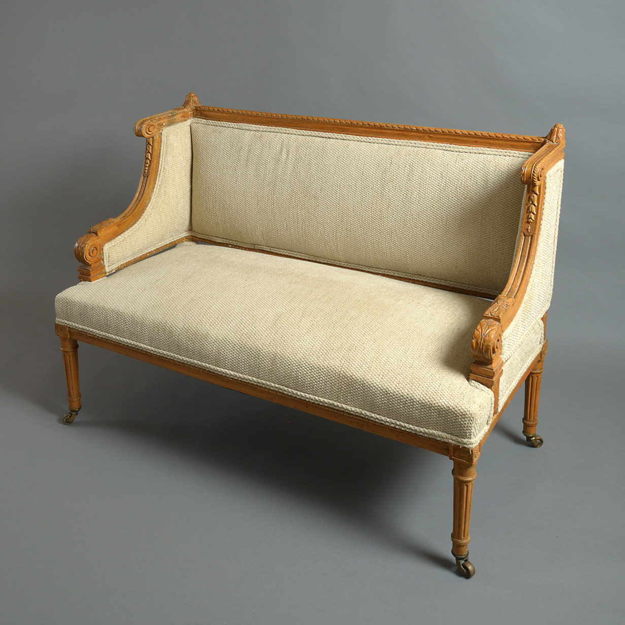 19th century louis xvi style carved beechwood canapé or sofa