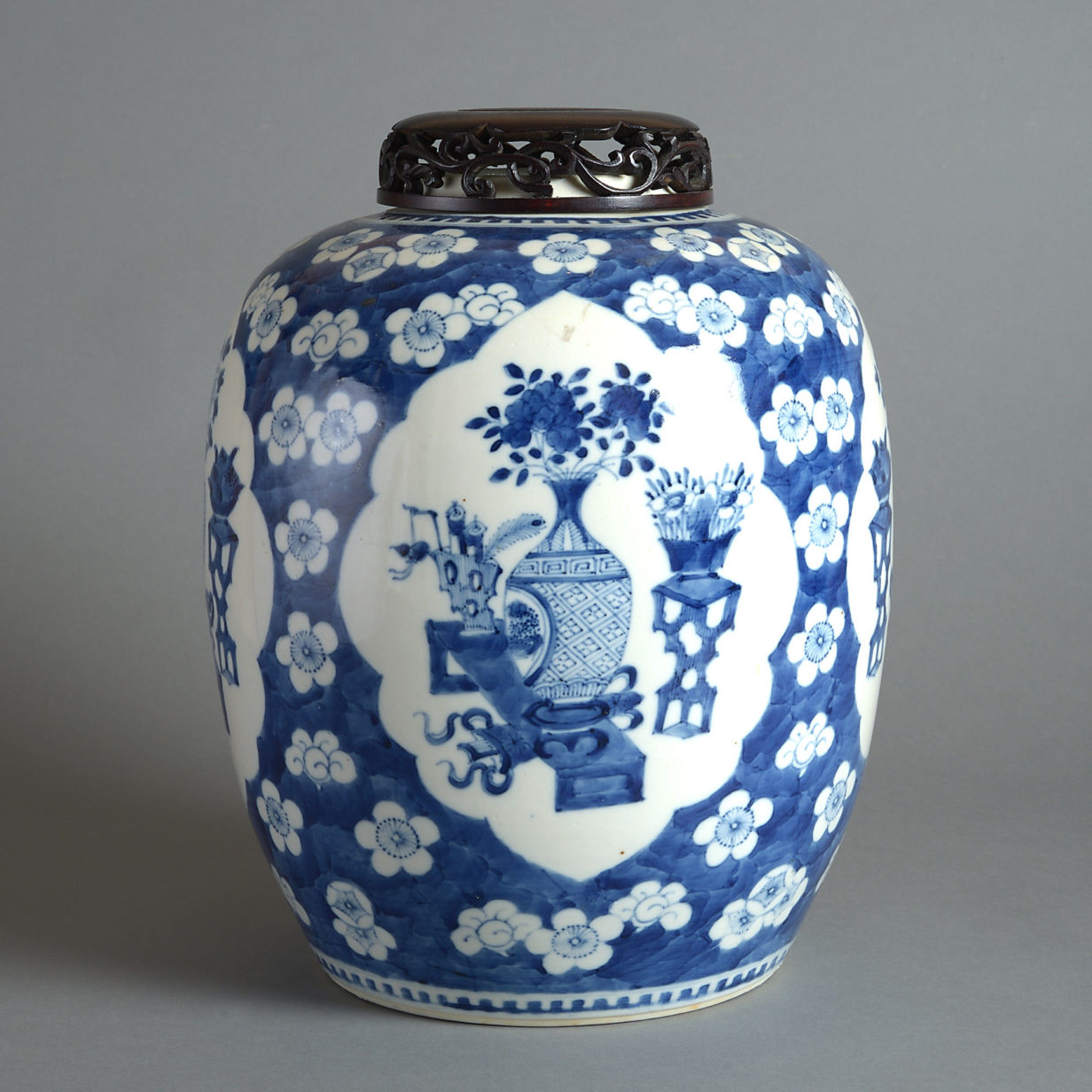 19th century blue and white porcelain vase