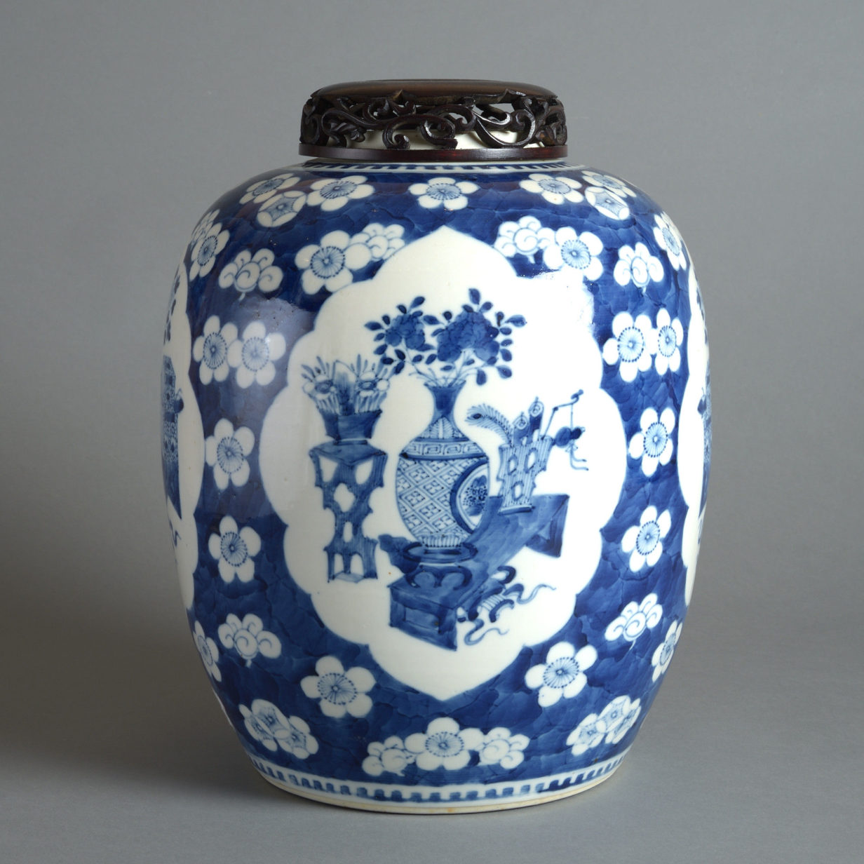 19th century blue and white porcelain vase