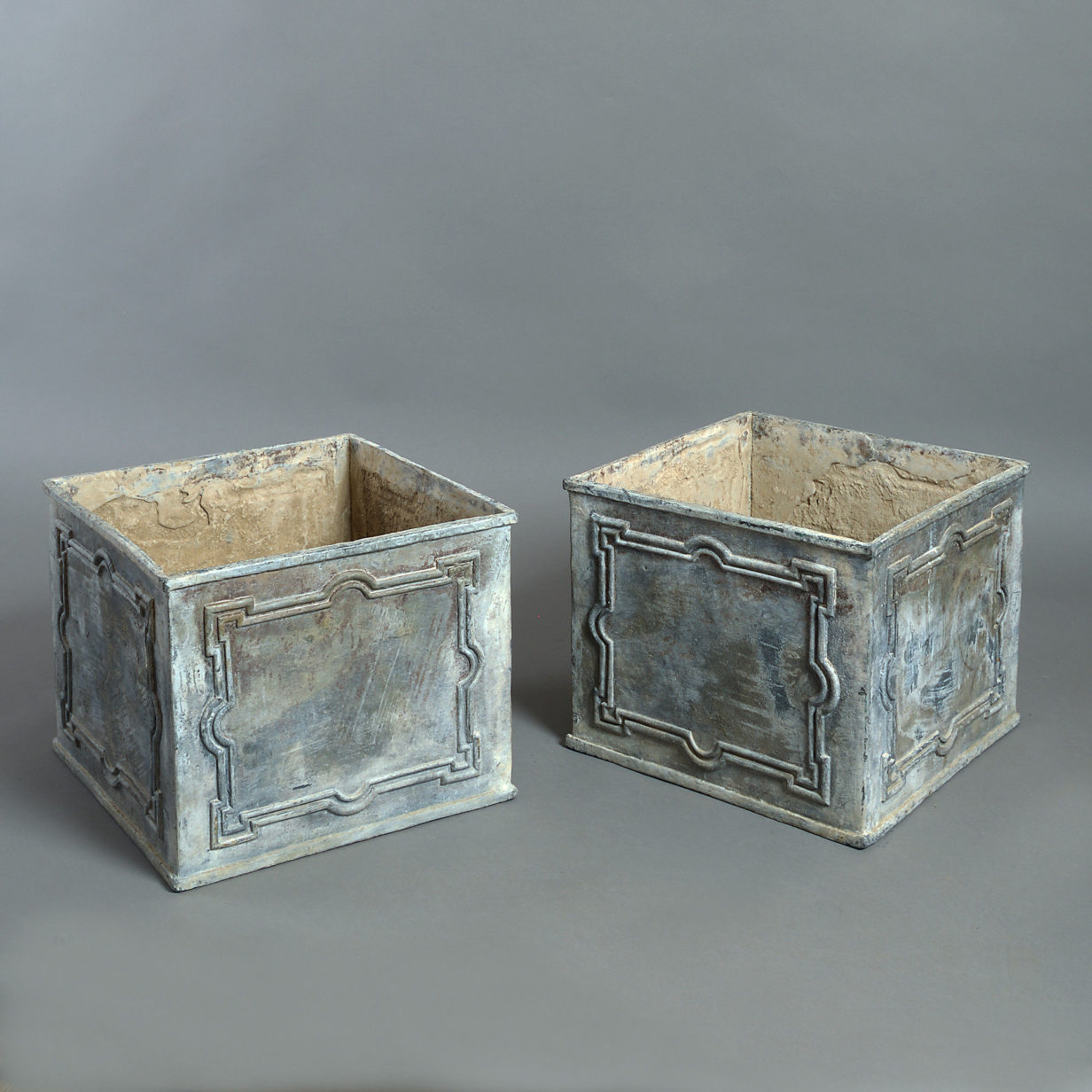 18th century pair of georgian lead planters