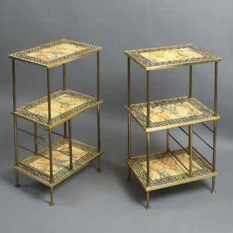 20th century pair of neoclassical 3-tier etagères