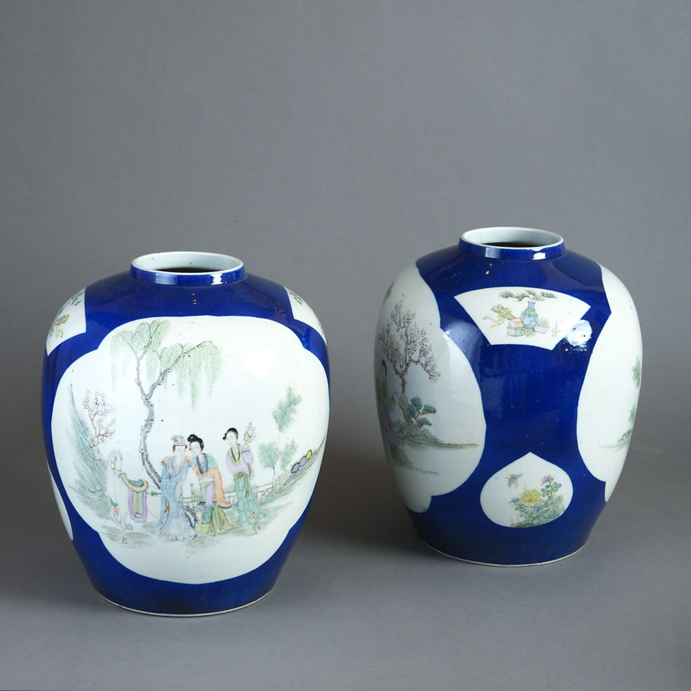 A Pair of Qing Dynasty Porcelain Jar Vases | Timothy Langston Fine Art ...