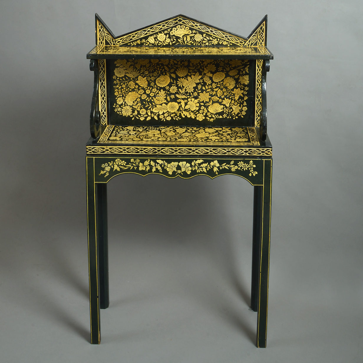 19th century regency penwork side table