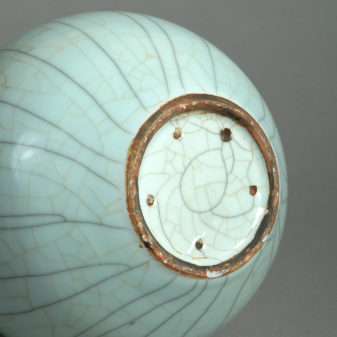 19th century celadon crackle glazed porcelain gourd vase