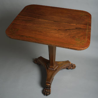 Early 19th century regency period rosewood centre table