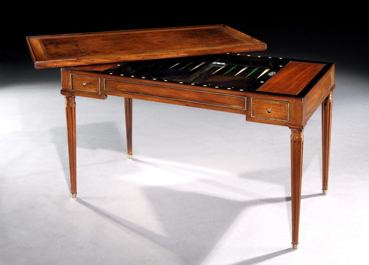 A louis xvi period mahogany backgammon tric trac games table