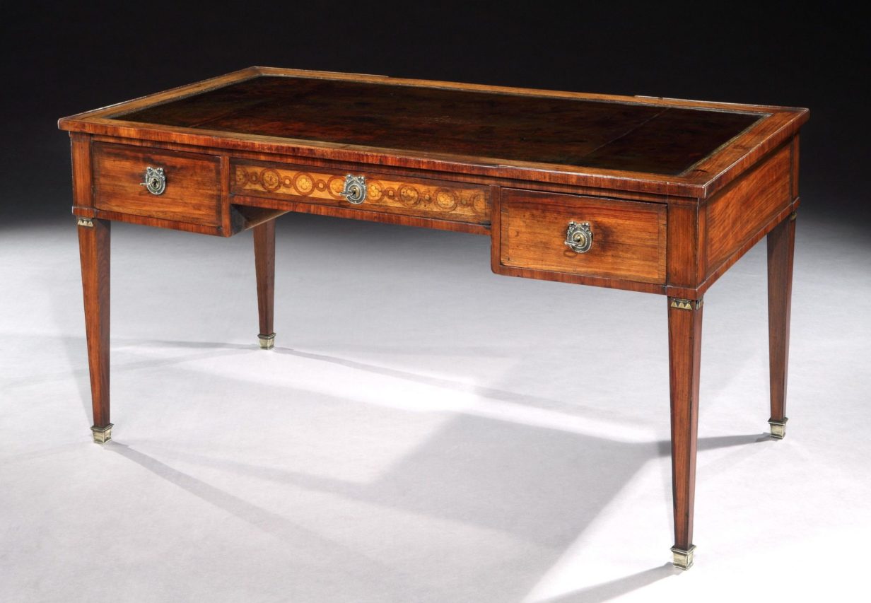 A mid-19th century palisander wood writing desk