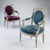 A pair of painted louis xvi style fauteuils