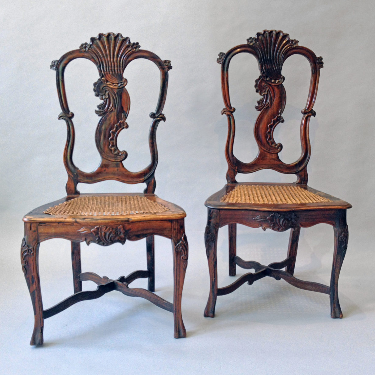 A pair of sinhalese side chairs