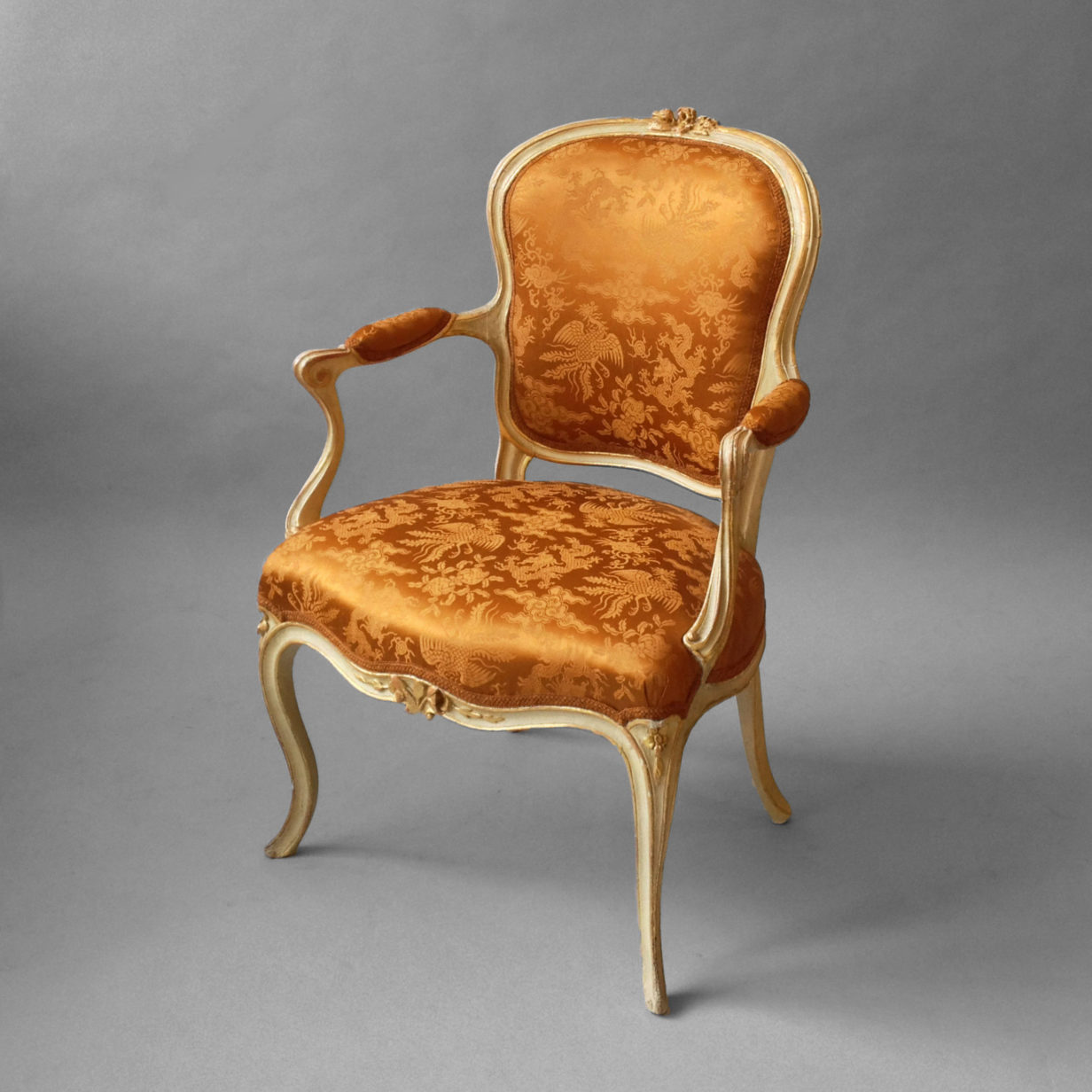 A louis xv painted salon armchair