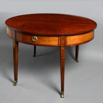 A fine 18th century inlaid demi-lune mahogany tea table