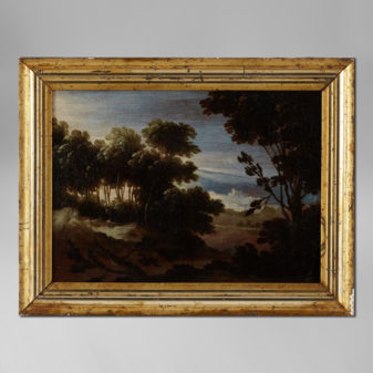 A pair of 18th century landscapes - town & country