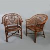 A pair of bamboo armchairs