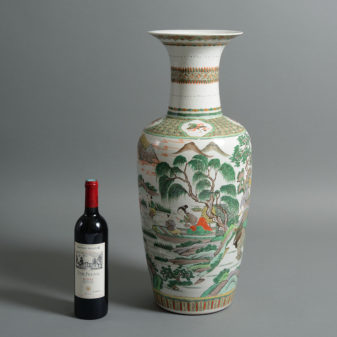 A large scale 19th century qing dynasty famille verte vase