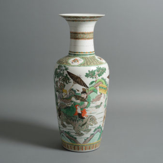 A large scale 19th century qing dynasty famille verte vase