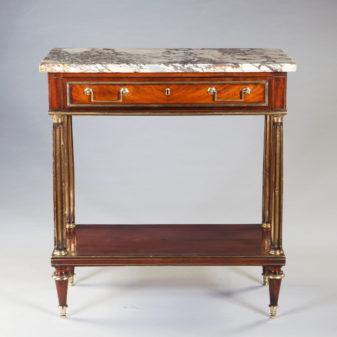 A late 18th century directoire period console table with breche violette marble top