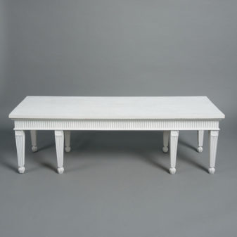 A neo-classical revival painted hall bench