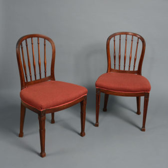 A set of six 18th century mahogany side or dining chairs