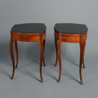 A pair of 18th century walnut bedside tables