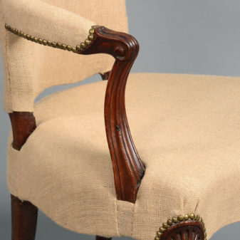 An 18th century french hepplewhite upholstered armchair